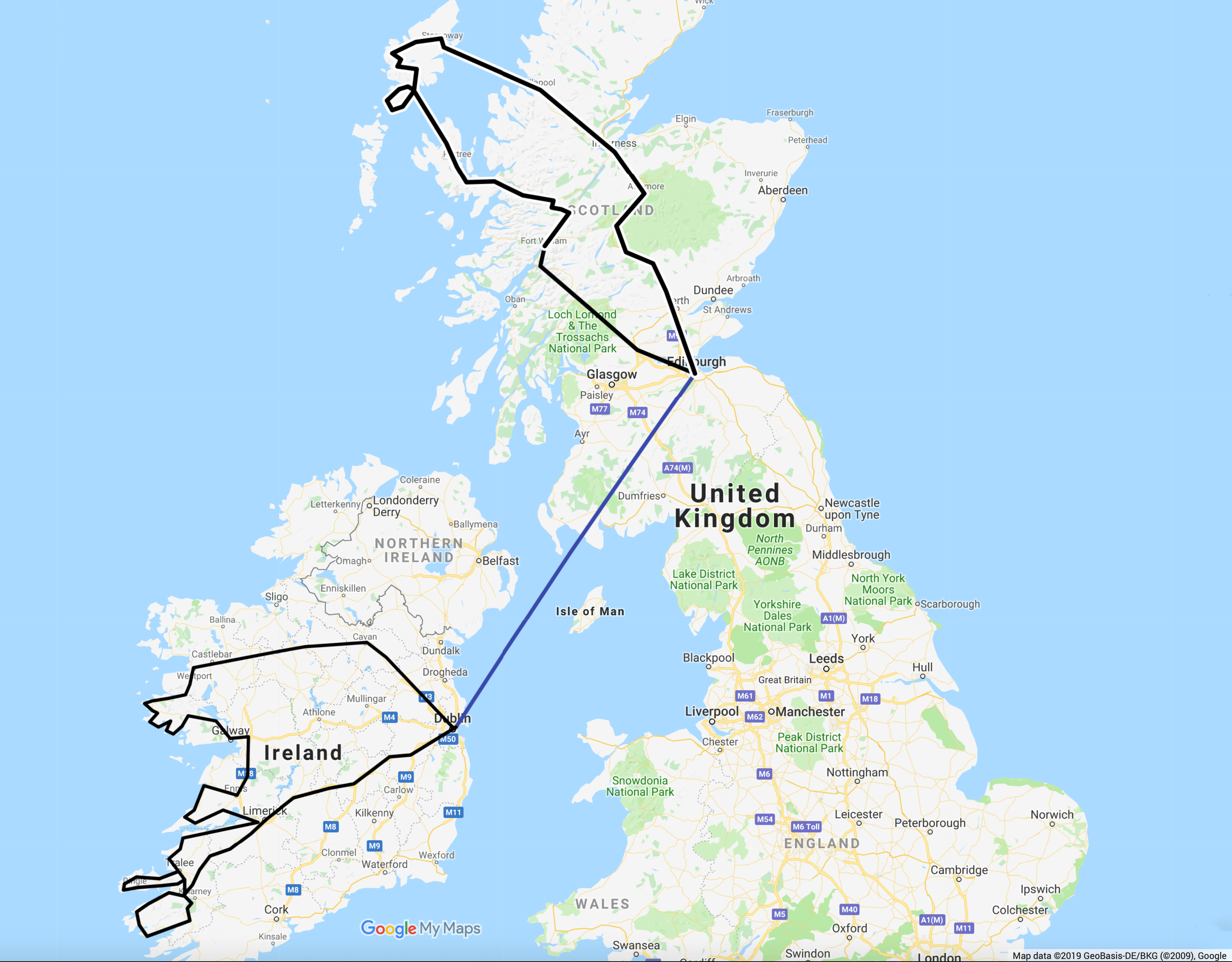 road trip from ireland to scotland