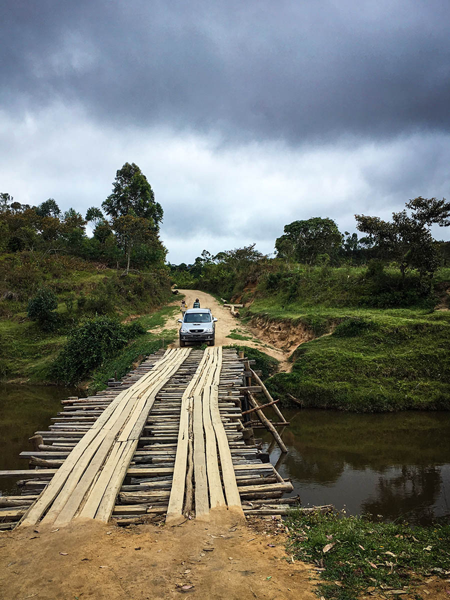 Crossing a bridge near Andasibe
