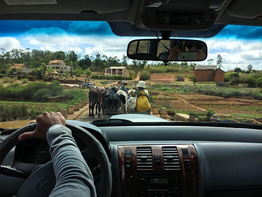 Driving RN7 through Madagascar Central Plateau