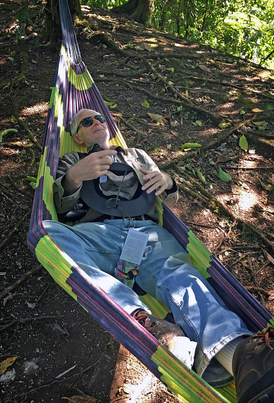Power nap in a hummock by the Mirador-Wilson Botanical Garden in Costa Rica